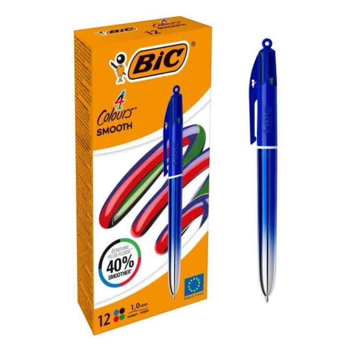 BIC Colors Smooth Nero, Blu, Verde, Rosso Penna...