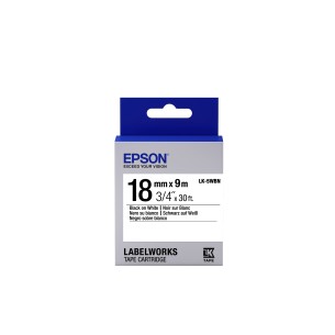 Epson Nastro fondo Standard Bianco per testo Nero 18/9...
