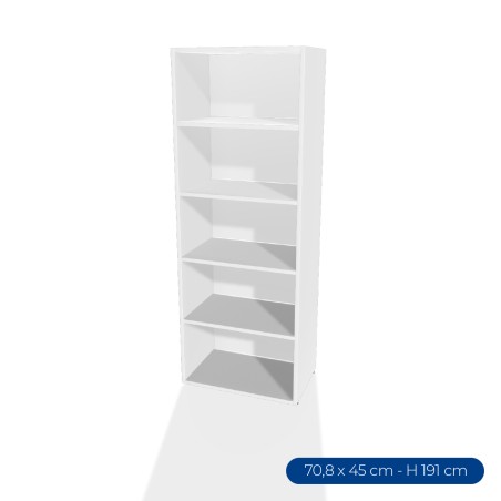 Armadiatura Chiusa Edera Base Rettangolare a 5 Comparti - Dimensioni 70,8 x 45 x 191 cm -...