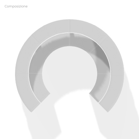 COMPOSIZIONI EDERA Armadio ad Arco in Truciolare Ignifugo - Diametro Esterno 370 cm,...