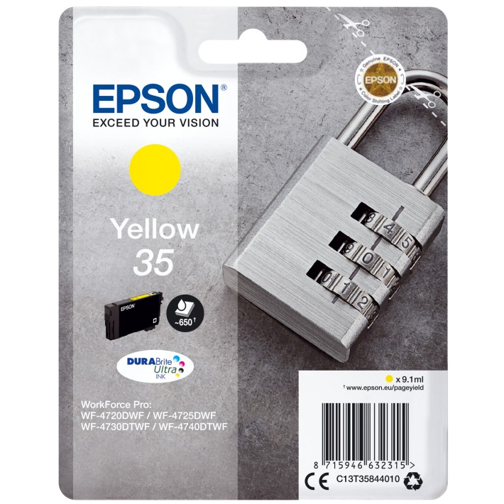 Epson Padlock Singlepack Yellow 35 DURABrite...