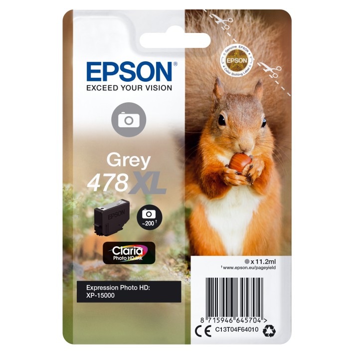Epson Squirrel Singlepack Grey 478XL Claria...