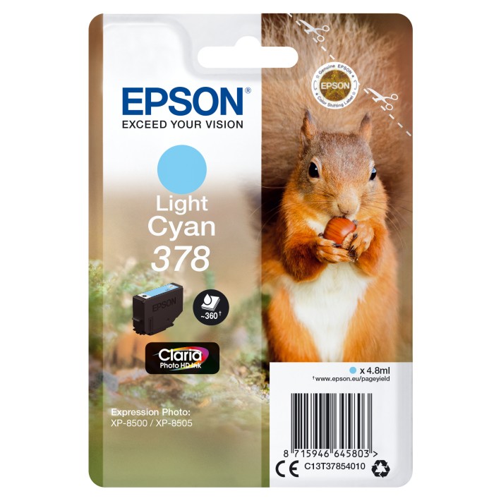 Epson Squirrel Singlepack Light Cyan 378 Claria...