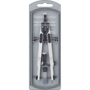 Faber-Castell 174014 compasso Nero, Acciaio inossidabile...