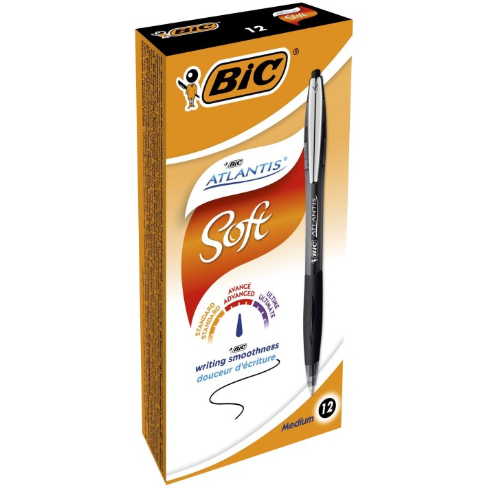 BIC Atlantis Soft Nero Penna a sfera retrattile...