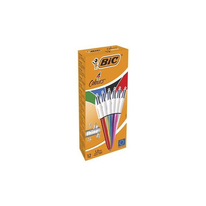 BIC 4 Colours Shine Nero, Blu, Verde, Rosso...