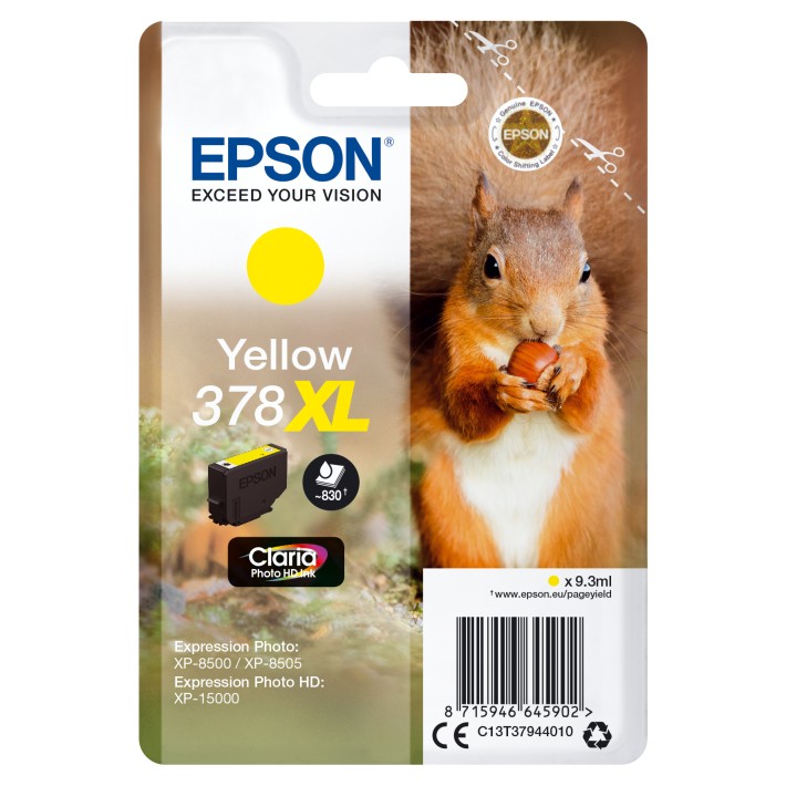 Epson Squirrel Singlepack Yellow 378XL Claria...
