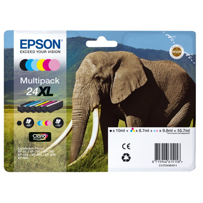Epson Elephant Multipack 6-colours 24XL Claria...