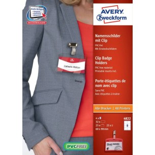 Avery 4822 etichetta non adesiva 32 pz Trasparente,...