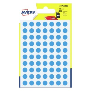 Avery PSA08B etichetta autoadesiva Rotondo Permanente Blu...