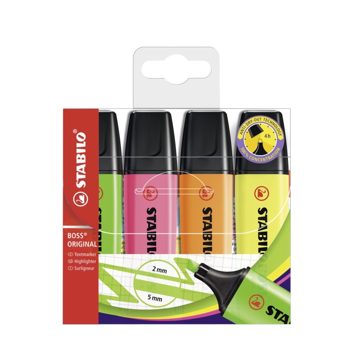 STABILO BOSS ORIGINAL evidenziatore 4 pz Punta...