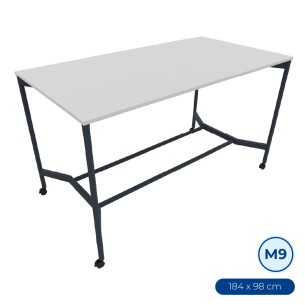 Tavolo Tiglio Stile in Melaminico con Ruote - Dimensioni...