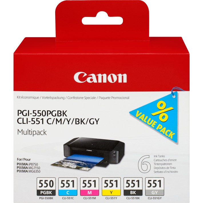 Canon Cartuccia d'inchiostro Multipack PGI-550...