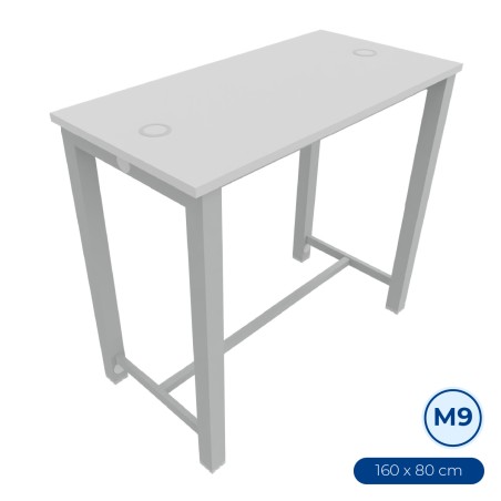 Tavolo Tiglio Lab in Melaminico con Piedini e Poggiapiedi - Dimensioni 160x80x107,2 cm -...