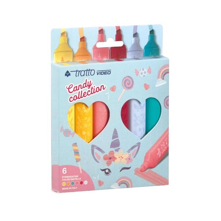 Tratto F858006 evidenziatore 6 pz Colori assortiti