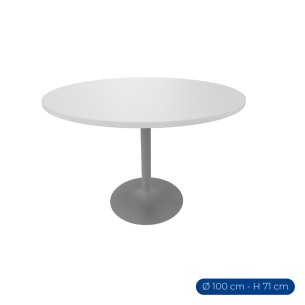 Tavolo Tiglio Circolare in Melaminico con Base a Calice -...