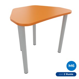 Tavolo Pino Trapezio 4 Gambe in Melaminico con 2  Ruote -...