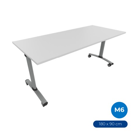 Tavolo Tiglio Fisso in Melaminico con Ruote - Dimensioni 180 x 90 x 76,5 cm - Colore Piano...