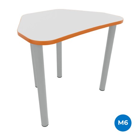 Tavolo Pino Trapezio 4 Gambe in Melaminico con Piedini - Dimensioni 75,5 x 58,5 x 76cm -...