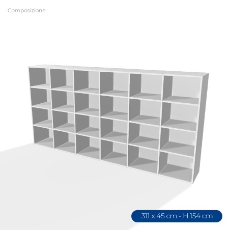 COMPOSIZIONI EDERA Armadio Composto da 6 Moduli Rettangolari Larghi - Dimensioni 311 x 45 x...