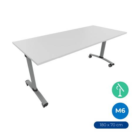 Tavolo Tiglio Ribaltabile in Melaminico con Ruote - Dimensioni 180 x 70 x 76,5cm - Colore...
