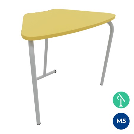 Tavolo Pino RB a Spicchio di Cerchio - Dimensioni 83x55,5x72 cm (M5) - Colore Giallo Bordo...