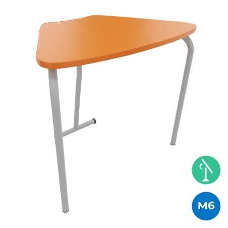 Tavolo Pino RB a Spicchio di Cerchio - Dimensioni 83x55,5x76cm (M6) - Colore Arancione Bordo...