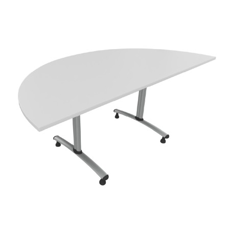 Tavolo Tiglio Fisso Semicerchio in Melaminico con Piedini - Dimensioni 140xR90x70,6 cm -...