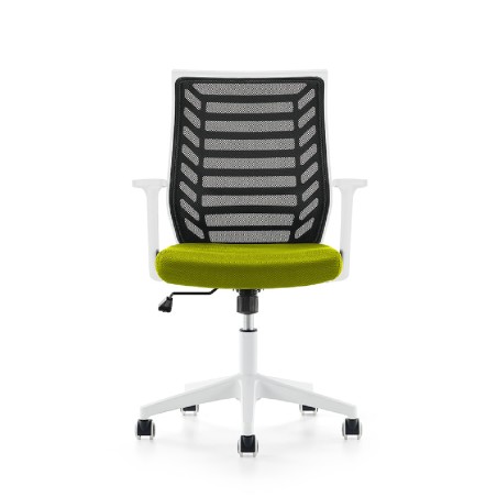 Sedia da Ufficio Modello 907W su Ruote - Colore Bianco/Verde