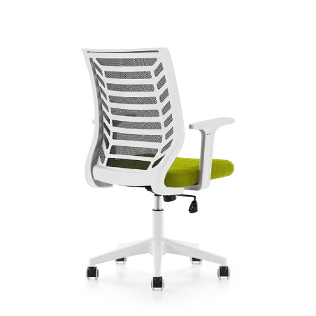 Sedia da Ufficio Modello 907W su Ruote - Colore Bianco/Verde