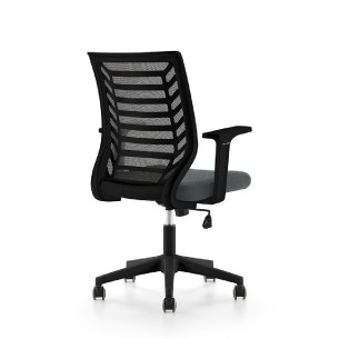 Sedia da Ufficio Modello RD907 su Ruote - Colore Struttura Nero - Colore Seduta Grigio 2
