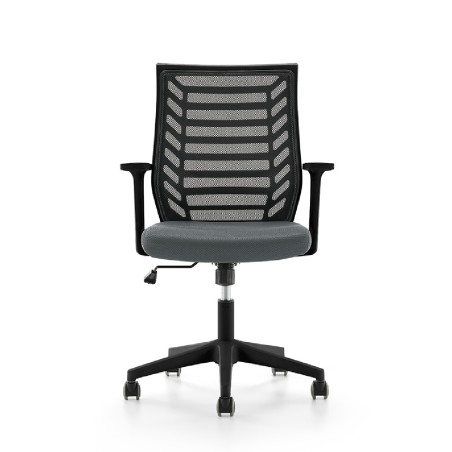 Sedia da Ufficio Modello RD907 su Ruote - Colore Struttura Nero - Colore Seduta Grigio