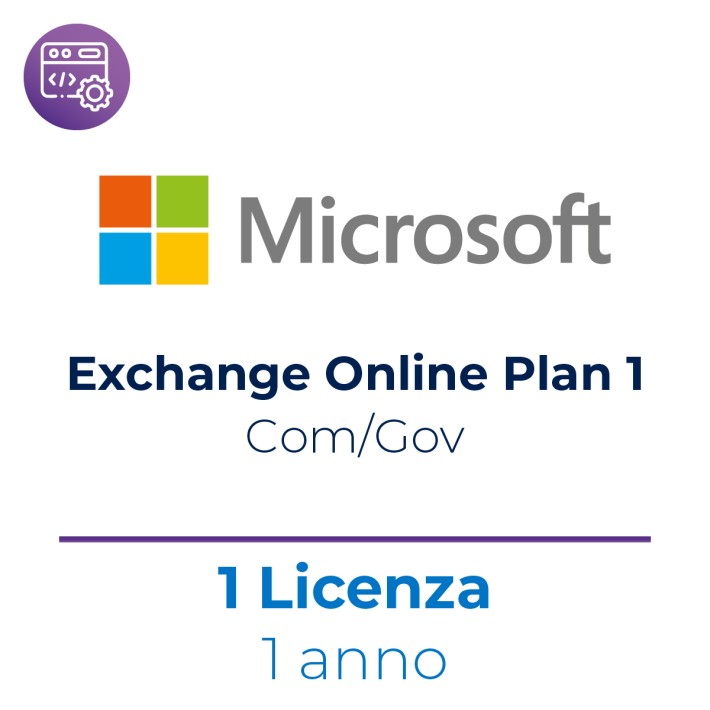 Exchange Online Plan 1 - NCE Com/Gov - 1 Utente...