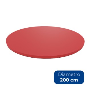  Materasso Rotondo - Dimensioni  Ø 200 x 5 cm - Colore Rosso