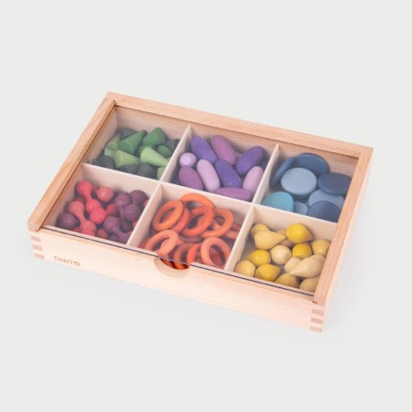 Set di Smistamento Tesori in Legno - Confezione da 108 Pezzi