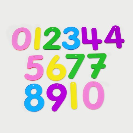 Set Numeri Colorati Traslucidi - Dimensione 7 cm - Confezione da 14 Pezzi