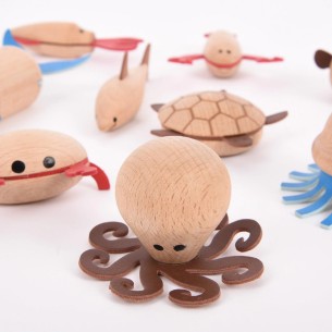 Set 10 Creature del Mare in Legno 2