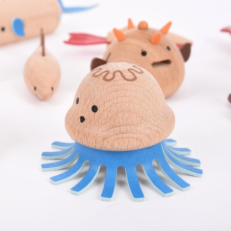 Set 10 Creature del Mare in Legno