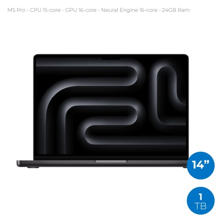 Notebook 14" - Apple MacBook Pro - M5 Pro  CPU 15‑core GPU 16‑core - Ram 24GB - SSD 1TB -...