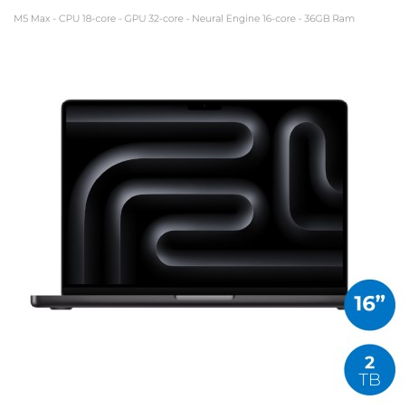 Notebook 16" - Apple MacBook Pro - M5 Max CPU 18‑core GPU 32‑core - Ram 36GB - SSD 2TB -...