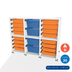 Carrello a 2 Comparti con Ruote in Truciolare Superficie...