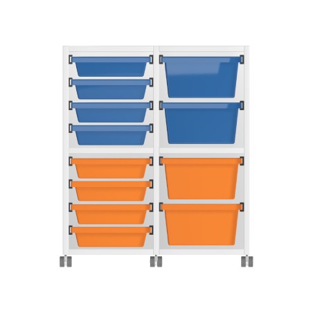 Carrello Edera a 2 Comparti con Ruote in Truciolare Ignifugo - Dimensioni 71 x 45 x 81 cm -...