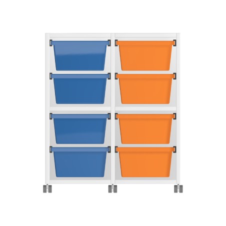 Carrello Edera a 2 Comparti con Ruote in Truciolare Ignifugo - Dimensioni 71 x 45 x 81 cm -...