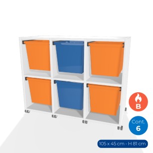 Carrello a 2 Comparti con Ruote in Truciolare Superficie...