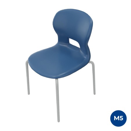 Sedia Gelso con 4 Gambe - Altezza Seduta 43 cm - Colore Scocca Blu - Colore Struttura Grigio