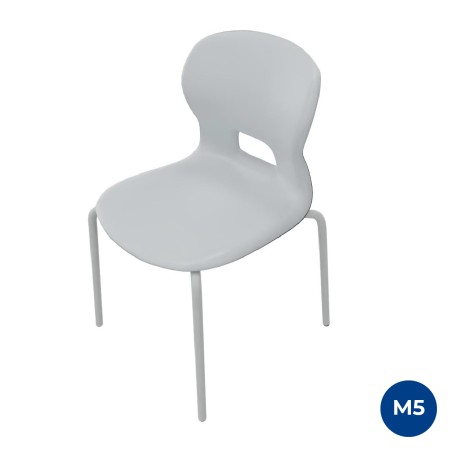 Sedia Gelso con 4 Gambe - Altezza Seduta 43 cm - Colore Scocca Grigio Chiaro - Colore...