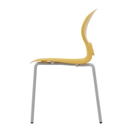 Sedia Gelso con 4 Gambe - Altezza Seduta 43 cm - Colore Scocca Giallo - Colore Struttura Grigio