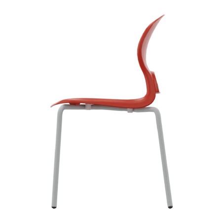 Sedia Gelso con 4 Gambe - Altezza Seduta 43 cm - Colore Scocca Rosso - Colore Struttura Grigio
