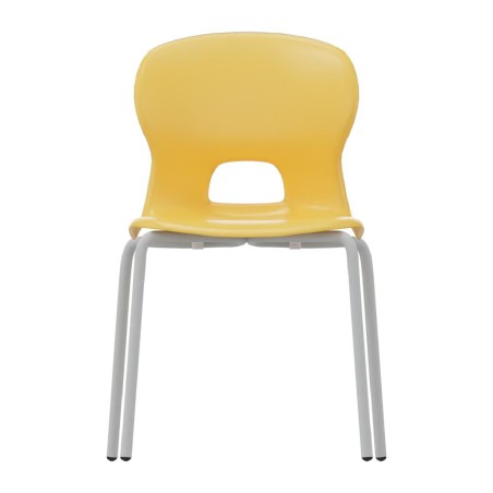 Sedia Gelso con 4 Gambe - Altezza Seduta 46 cm - Colore Scocca Giallo - Colore Struttura Grigio