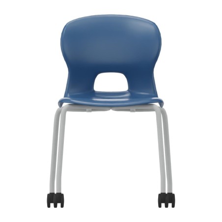 Sedia Gelso 4 Gambe con Ruote - Altezza Seduta 42,5 cm - Colore Scocca Blu - Colore...